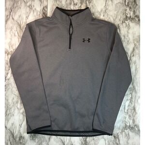 Under Armour ColdGear Youth Boys 1/4 Zip Fleece Pullover Gray L
